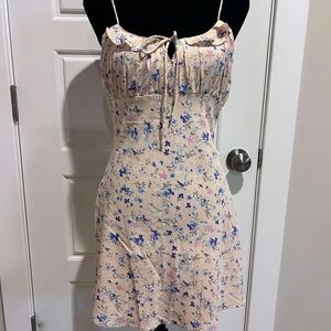 Cotton Candy LA Floral Babydoll Mini Sundress Dress